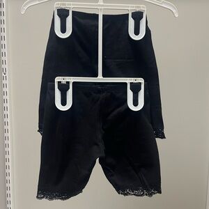 2 Pairs! Black Lace Trim Shorts Set
